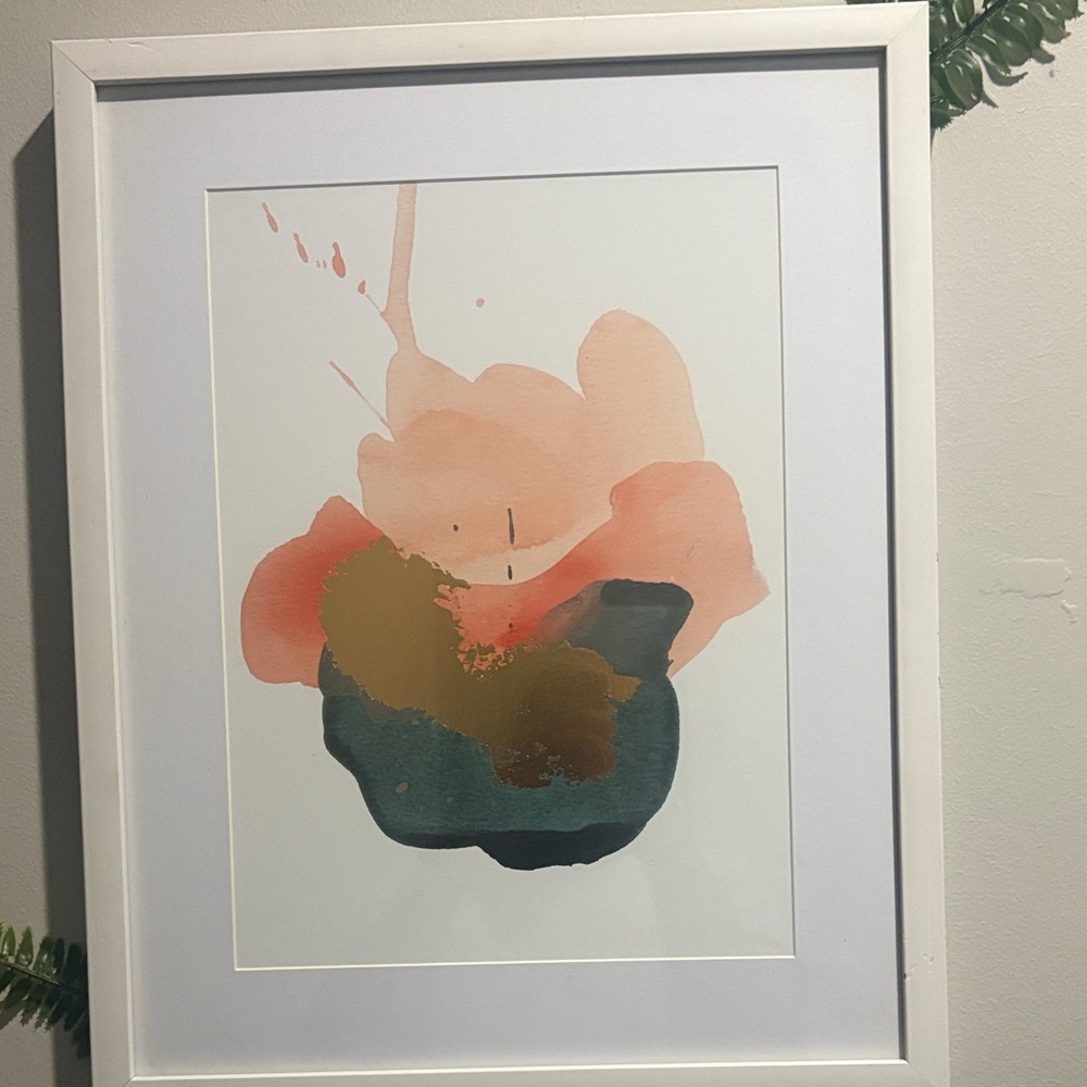 Abstract Watercolor Art in White Frame